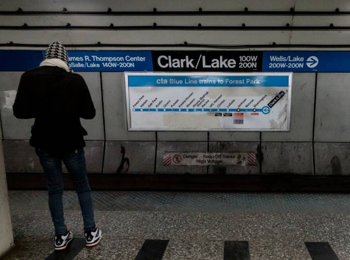 Woman set on fire during argument on Blue Line train