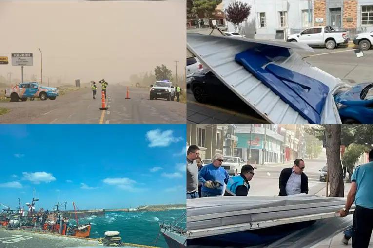 Se hundieron barcos, cayeron árboles y hubo destrozos en autos tras temporal de viento en el sur argentino: videos