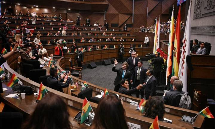 Milei participó de la asunción de Rodrigo Paz como nuevo presidente de Bolivia