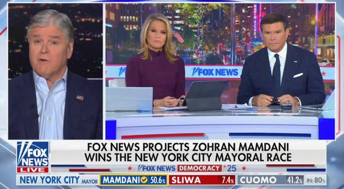 Hannity Says His Friends ‘Are Officially Depressed and Scared’ After Mamdani Win