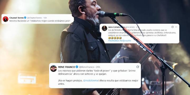 Famosos elogian y critican a Molotov por repudiar a la 4T: “Pedían darles ‘todo el power’ y ahora se quejan”