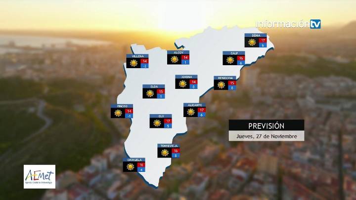 El tiempo en Alicante: mañana gélida en el interior de la provincia