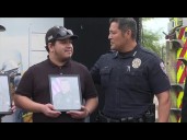 Officer Gabriel Facio's son accepts posthumous honor for fallen hero