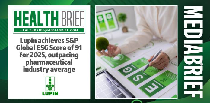 Lupin achieves S&P Global ESG Score of 91 for 2025, outpacing pharmaceutical industry average