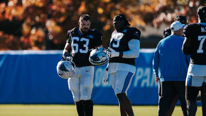 Austin Corbett's back home at right guard, though he's used to moving