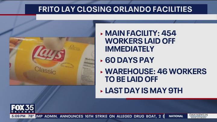 Frito-Lay facilities close in Orlando