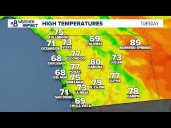 Temperatures will slip back to seasonal through the middle of the week