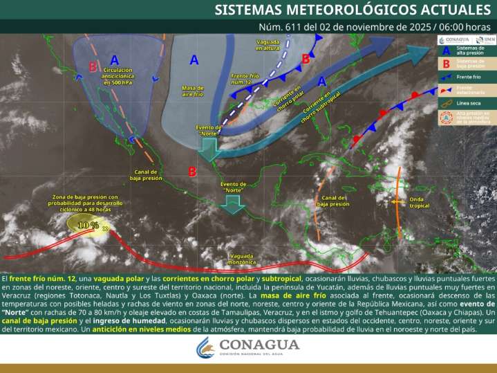 Pronóstico del clima en Quintana Roo para hoy domingo 2 de noviembre 2025