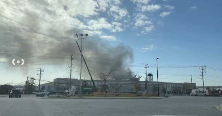 Firefighters battle large fire in Canton area