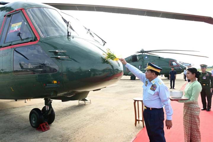 Myanmar military takes delivery of helicopters, aircraft from Russia and China