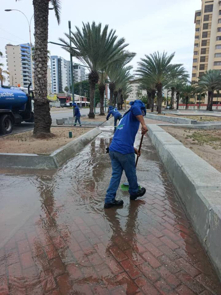 En Lechería activaron plan especial de limpieza y desmalezamiento