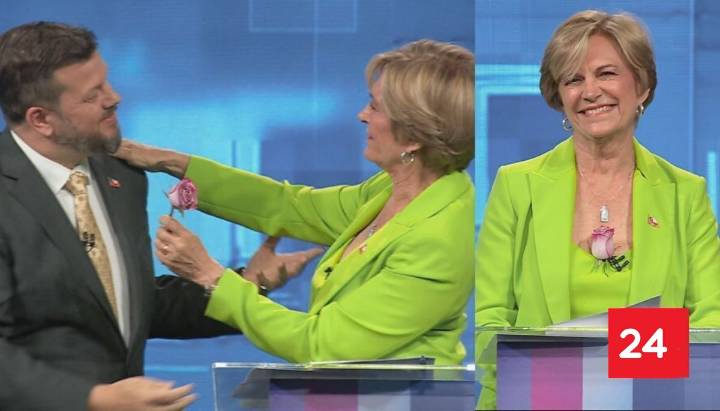 La intervención de Kaiser por el cumpleaños de Matthei y qué hizo la candidata con la rosa