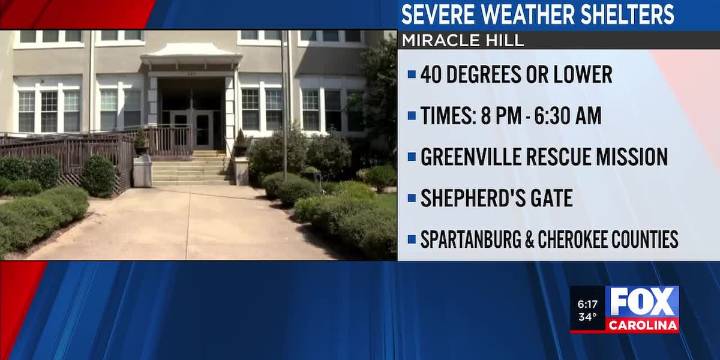 Miracle Hill opens severe weather shelters
