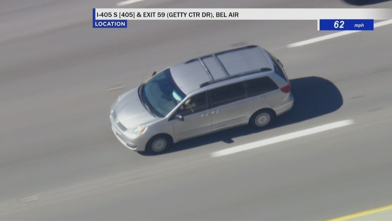 CHP in pursuit of stolen minivan suspect on Southern California freeway