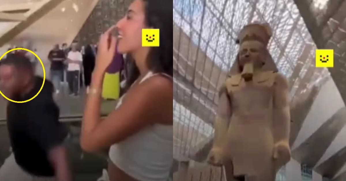 Museo Egipcio en El Cairo capta caídas de sus visitantes tras pisar un charco que parece ser parte del piso