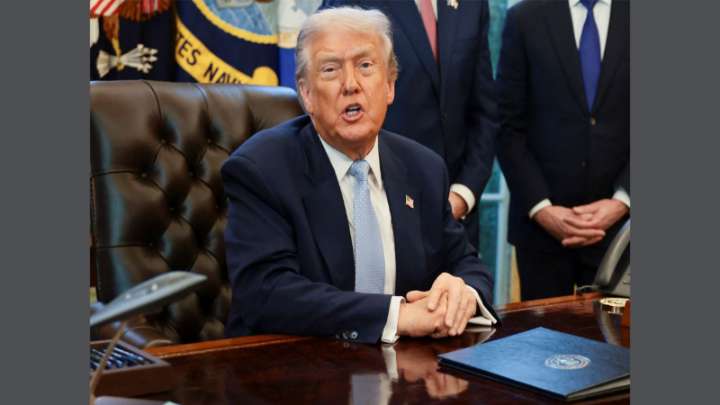 ‘I blew my stack’: Trump says he got hoarse voice from shouting over trade policy