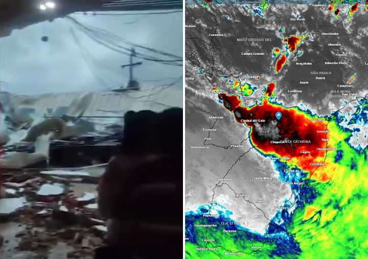 Video: ciudad completamente destruida por el paso de un tornado en el sur de Brasil: vientos habrían llegado a 250 km/h
