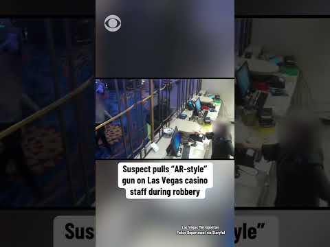Police say suspect pulls “AR-style” gun on casino staff in Las Vegas during robbery #shorts