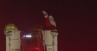 Santa Claus has been rescued once again from the top of the Old City Hall apartment building