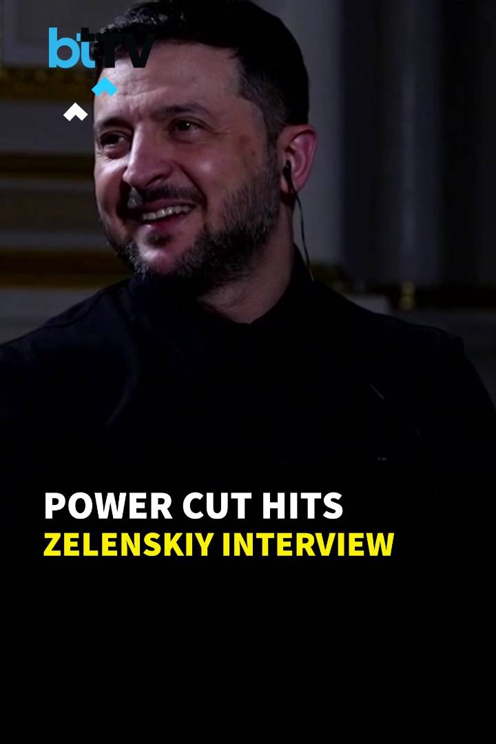 Moment Lights Go Off During Zelenskyy Interview Amid Ukraine Power Crisis
