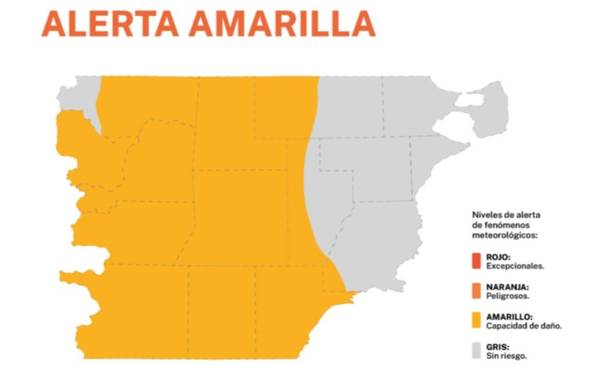 Continuará en alerta amarilla por vientos hasta horas del mediodía del martes
