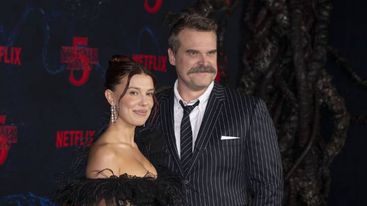 Millie Bobby Brown and David Harbour reunite at Stranger Things premiere amid bullying claims