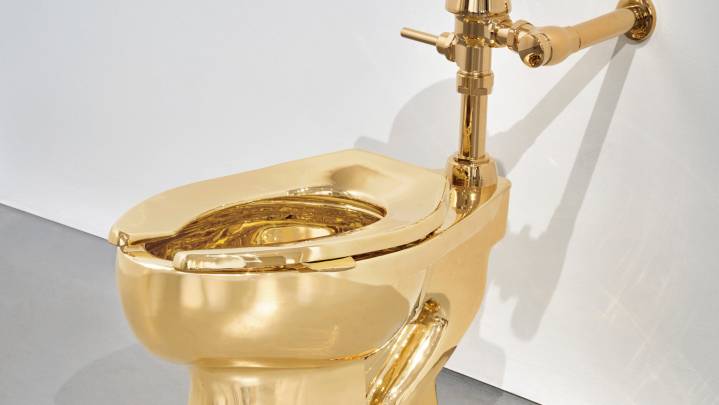 Flush with cash? A solid gold toilet is up for auction