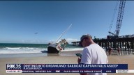 Boat stranded on Flagler Beach shore