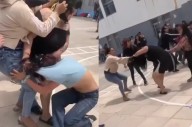 VIDEO: Madres se enfrentaron a golpes en el patio de una escuela