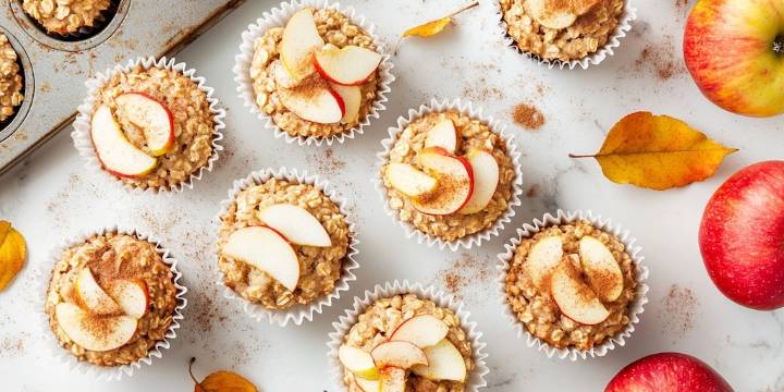 Mantecadas de avena y manzana: una receta saludable con menos de 10 ingredientes