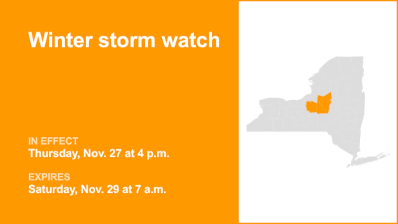 NY weather: part of New York under a winter storm watch from Thursday to Saturday
