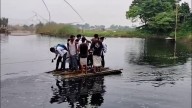 Assam: Villagers, students risk lives daily to cross lake on banana rafts in Chenga, demands permanent bridge