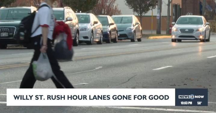 Peak-hour traffic lanes on Williamson St. gone for good