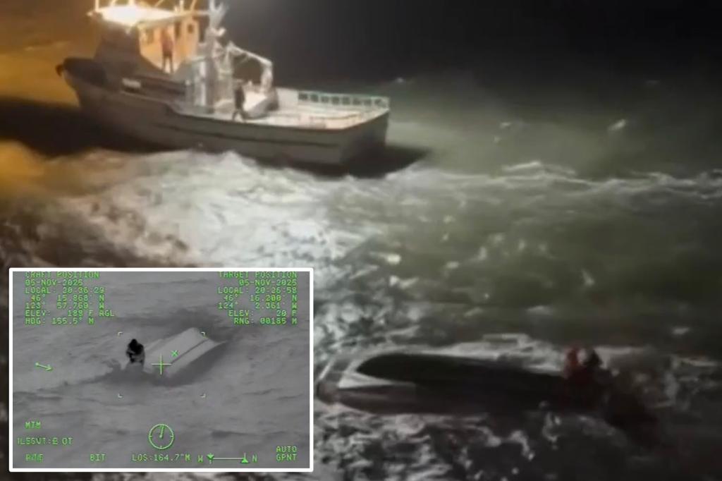 Coast Guard rescues father, son after their boat capsizes in Washington during rough weather