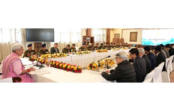Lieutenant Governor today chairs a high-level meeting in Srinagar to review the security situation in Kashmir Division
