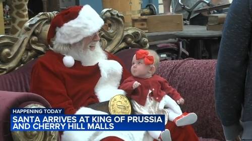 Santa arrives at King of Prussia and Cherry Hill malls