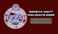 Odisha Govt Announces 29 Public Holidays for 2026, Including 9 Optional Leaves for Employees