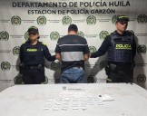 En Garzón Huila, sujeto fue capturado con clorhidrato de Cocaína