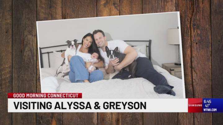 Laura Hutchinson pays a special visit to Alyssa Taglia and her baby boy