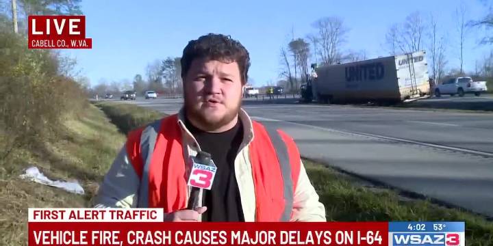 Right eastbound lane of I-64 reopened after vehicle fire, crash