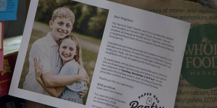 Middle Tennessee siblings collect over 2,800 pounds of food for local families