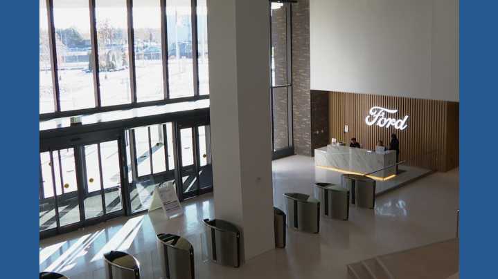 Ford Motor shows off new high-tech HQ. It has a 'crown jewel' showroom and room for 4,000 employees