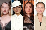 Mia McKenna-Bruce, Saoirse Ronan, Anna Sawai,  and Aimee Lou Wood in The Beatles film