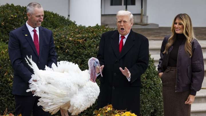 Trump indulta a los pavos Gobble y Waddle por Acción de Gracias