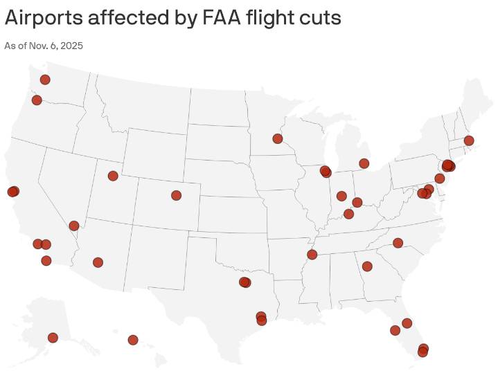 Full list: FAA flight cuts to impact these 40 airports