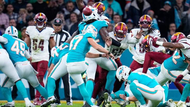Miami Dolphins derrotan en tiempo extra a los Washington Commanders en gran fiesta en el Santiago Bernabéu