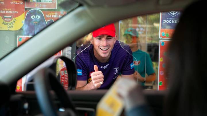 Fremantle star Andrew Brayshaw helps support McHappy Day and Ronald McDonald House