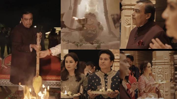 Ambani family performs Pran Pratishtha of Shiv Mandir in Gir; Sachin, Dhoni, Ranveer