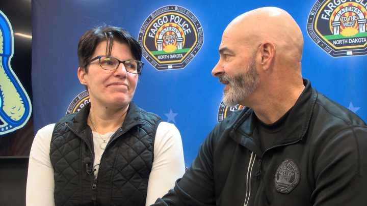 'We're finally at the summit': Wife of Fargo officer honored during Blue Days of Giving