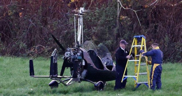 Shock as helicopter crash lands in field after 'falling from sky'